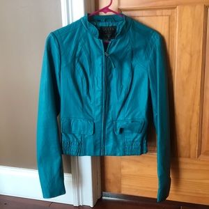 Guess teal leather jacket